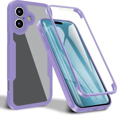 Produktbild von Schutzhülle für iPhone 17, Eingebautem Displayschutz 360 Grad Komplettschutz Handyhülle Lila