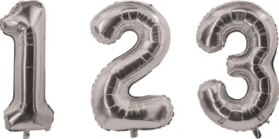 Immagine prodotto di Palloncino in alluminio numero 0 decorazione argento 55x88cm -