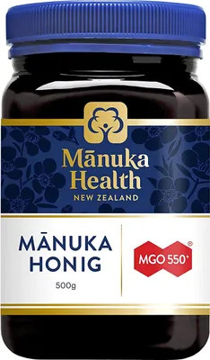 A jar of Manuka honey with its label clearly visible.