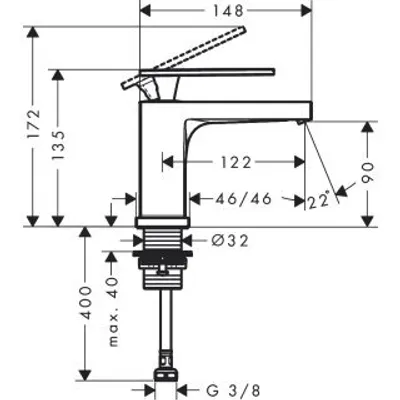 Obrázok produktu pre HANSGROHE 73013700 Podstavný ventil 80 Tecturis E