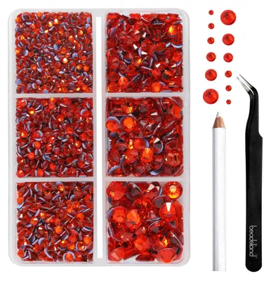 Image de Kit de strass thermocollants - À repasser - Matériel de loisirs créatifs - Orange - 6 tailles mélangées - 4000 pièces