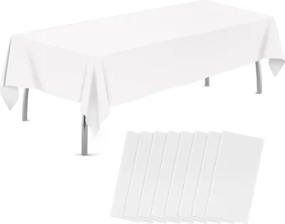 Produktbild von 8er-Pack Plastiktischdecken 137,2 x 274,3 cm, Einweg-Tischdecken, rechteckige Tischdecken, Plastiktischdecken für Partys