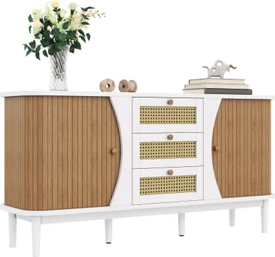 Produktbild von Fortuna Lai Rattan Sideboard mit Schubladen, Kommode mit Schiebetüren