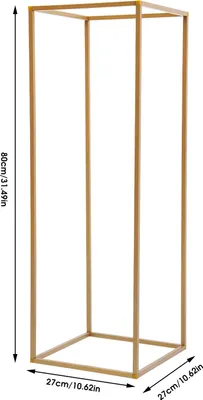 Zdjęcie produktu dla Zestaw stojaków na kwiaty, wysokość 60 cm, kolor złoty - 10 elementów, metal, nowoczesny design