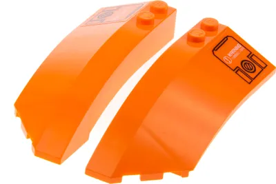 Produktbild von 2xLego Kotflügel 8x3x2 orange rechts links Sticker gewölbt 41749pb011 41750pb011