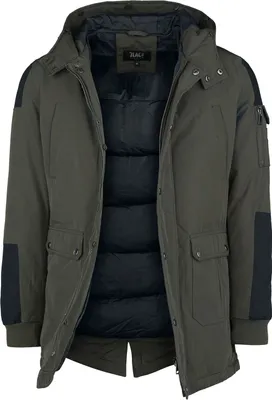 Produktbild von Black Premium by EMP Herren oliv-grüne Winterjacke mit Kunstfellkragen S