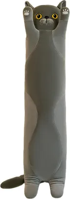 Produktbild von Lange süße Katze Stofftier Plüsch Stofftier Puppe Kissen Kissen Weihnachtsgeschenke,110CM（Grau）