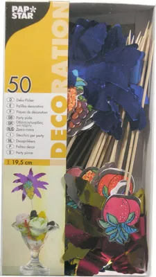Produktbild von Papstar Deko Picker Partypicker Palmblätter Höhe 19.5cm 50 Stück