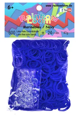 Produktbild von Rainbow Loom Marineblau 600 Gummibänder