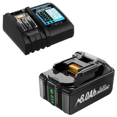 Produktbild von 18V Akku für Makita - Li-Ion Ersatzakku mit Ladegerät - 8,0Ah 8000mAh - 1x Akku + 4A Schnellladegerät - kompatibel mit BL1830 BL1815 BL1860 BL1840