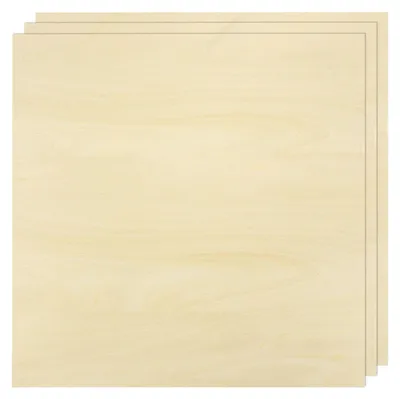 3 Lindenholzplatten 25x25x0,15 cm unbehandelt