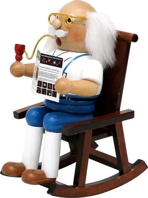 Produktbild von Holz Räuchermann Opa im Schaukelstuhl SIGRO