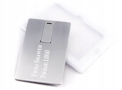 Produktbild von MemoRabbit Metall-Karten-USB-Stick Silber 64 GB mit Gravur