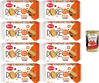 Produktbild von Doria - Dorè Doricrem Gusto Cacao Dorè Doricrem Kakaogeschmack packung mit 8 Portionen 8x304gr + Italian Gourmet polpa