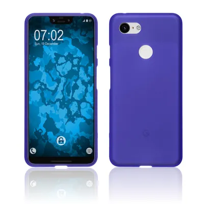 Produktbild von PhoneNatic Case kompatibel mit Google Pixel 3 XL - lila Silikon Hülle matt Cover