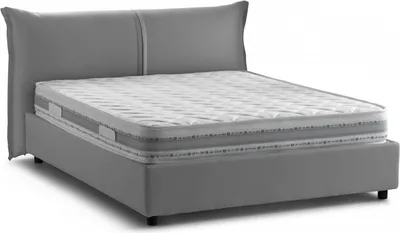 Produktbild von Talamo Italia Simona Doppelbett mit Container,  Italy, Kopfteil und Polsterung aus Stoff, Frontöffnung, inklusive Matratze 160x200 cm, Grau