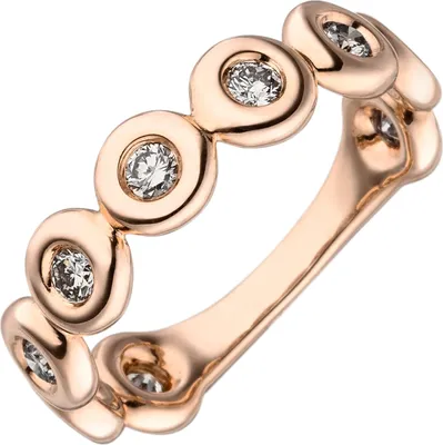 Produktbild von Gr. 52 Damen Ring 585 Gold Rotgold 9 Diamanten Brillanten