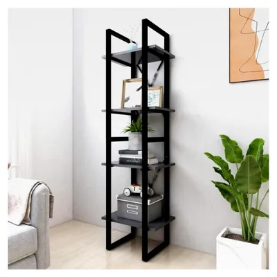 Produktbild von Bücherschrank, grau, 4 Ebenen, 40 x 30 x 140 cm, Holzregal