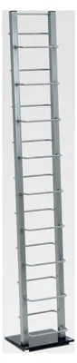 Produktbild von CD Regal Lounge Tower | Design CD Ständer, 138x20cm (HxB) aus Metall und Glas, für ca. 126 CDs