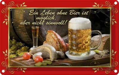Produktbild von vianmo Blechschild 20x30 cm Leben ohne Bier ist sinnlos Essen Trinken