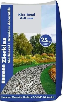 Produktbild von Runder Kies 4-8 mm, 25 kg, Naturfarben, glatt, fußfreundlich, witterungsbeständig