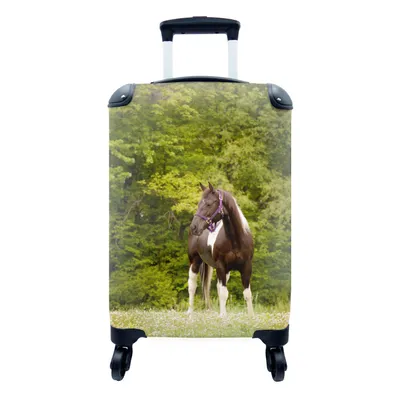 Produktbild von MuchoWow® Koffer Handgepäck Trolley Rollkoffer Kleine Reisekoffer mit 4 Rollen - Pferd - Bäume - Blumen - Cabin Size < 55x40x23 cm & 55x40x20 cm - Fotokoffer - Kabinenkoffer - Boardgepäck - Reise-Box - Reisekoffer - Reisegepäck - Koffer mit Bild - Trolley für Kinder