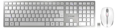 Obrázok produktu pre CHERRY DW 9100 SLIM, Bezdrôtový, RF Wireless + Bluetooth, QWERTZ, Strieborná, Obsahuje myš