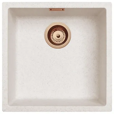 Produktbild von Küchenspüle 40x40 cm Sandweiß Unterbau, Aufbau mit Kupfer Pure.Sink