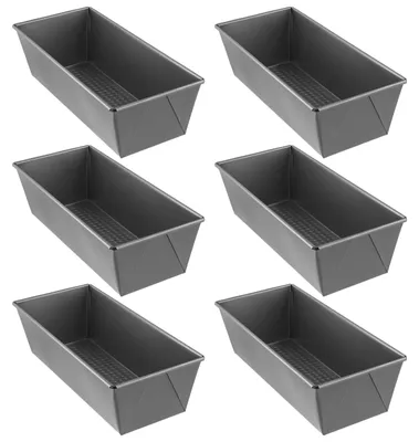 Produktbild von PINGEUI 6 Stück 25,4 cm Brotbackform, Antihaft-Brotbackform, Kohlenstoffstahl, Kastenform für Brot und Kuchen, 25 x 12 x 8 cm
