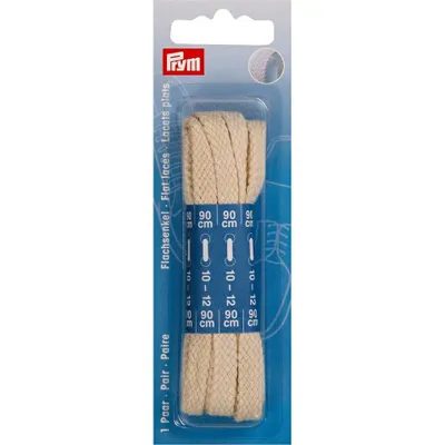 Obrázok produktu pre Ploché šnúrky 8 mm, 90 cm, béžové