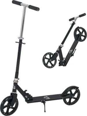 Produktbild von Kinder Tretroller - Scooter - Klappbar - Höhenverstellbarer Lenker - 2 Räder - Aluminium - 88×37×100 cm - Für 7–14 Jahre - Schwarz