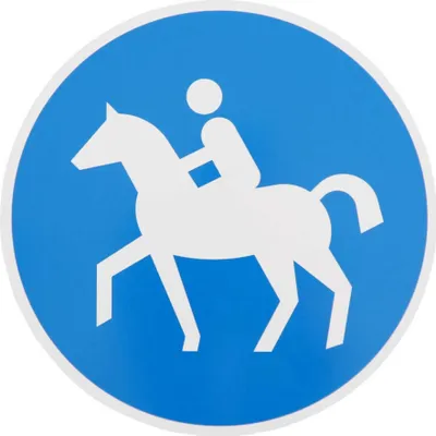 Produktbild von ORIGINAL Verkehrszeichen Nr. 238 SONDERWEG FÜR REITER 420 mm Hinweisschild Verkehrsschild RAL-Gütezeichen Schild Verkehrsschilder Reiterschild Pferd Straßenschild Straßenzeichen Hinweisschild n. StVO