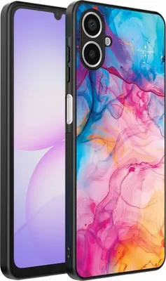 Productafbeelding van Geschikt voor:Samsung Galaxy A07 telefoonhoesje met regenboogacrylmotief - TPUAchterkant hoesje met regenboogacrylmarmermotief - Smartphonica