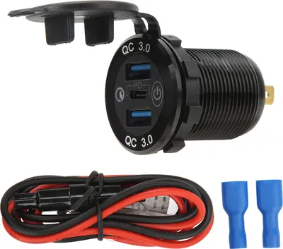 Zdjęcie produktu dla Ładowarka USB Gniazdo 3 złącza Wielokrotna ochrona QC3.0 z wodoodpornością