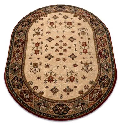 Image de Tapis en laine OMEGA ovale TAROS oriental rudy 2 terre cuite beige 170x235 cm