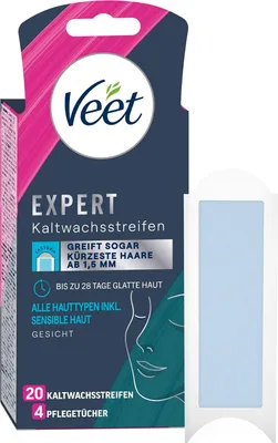 Produktbild von Veet EXPERT Kaltwachsstreifen Gesicht alle Hauttypen 20 Stück