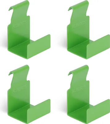 Immagine prodotto di Alberts 825140 Ganci decorativi per rete metallica doppia - misura M - zincati sendzimir - giallo-verde - plastificati - RAL6018, set da 4