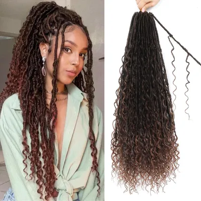 Produktbild von Bohème-Stil-Haarverlängerungen mit Dreadlocks, 61 cm