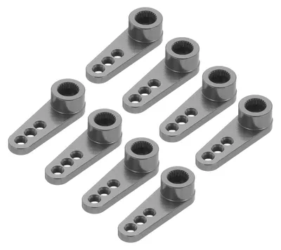 8x Aluminium-Servohorn 25T, 28 mm, hellgrau für RC-Modelle