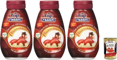 Produktbild von Fabbri Topping sauce Frutti di bosco, Beeren für Eis, Desserts und Kaffee 3x 225g Gluten-frei gebrauchsfertige Sauce + Italian Gourmet polpa 400g