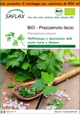 Immagine prodotto di SAFLAX Garden in the bag -- Prezzemolo liscio - 600 semi - Petroselinum