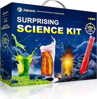 Produktbild von Japace 100+ Experimente Kinder, Experimentbox STEM Aktivitäten Wissenschaftsspielzeug Geschenke Jungen Mädchen Chemie Set, Weihnachtsgeburtstag Gesche
