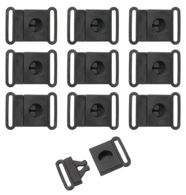 50 Kunststoff-Sicherheitsschnallen, 20 mm, schwarz, flach