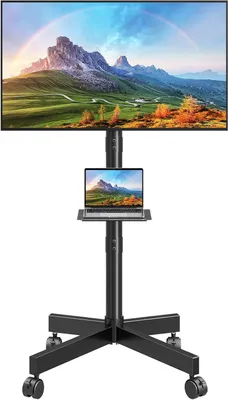 Immagine prodotto di Supporto TV - Supporto mobile - Montaggio televisore - Altezza regolabile - Da 26 a 60 pollici - Nero