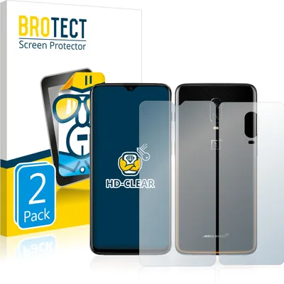 Produktbild von 2x BROTECT Schutzfolie für OnePlus 6T McLaren (Vorder + Rückseite) Folie Klar Transparent
