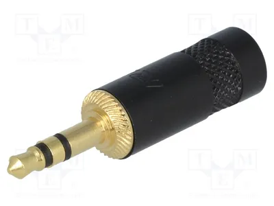Image de 1 x connecteur stéréo pour câbles, prise mâle droite de 3,5 mm, 4 mm, modèle NYS231BG, connecteur jack