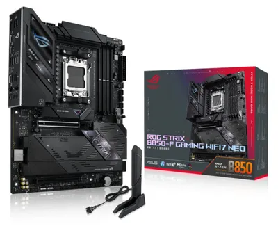 Produktbild von ASUS ROG STRIX B850-F GAMING WIFI7 NEO, AMD, Sockel AM5, AMD Ryzen 7000 Series, AMD Ryzen 8000 Series, AMD Ryzen 9000 Series, DDR5-SDRAM, 256 GB, DIMM