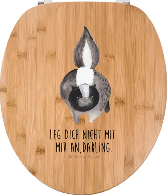 Produktbild von Mr. & Mrs. Panda Klobrille Stinktier Angriff - Transparent - Geschenk, Klodeckel, Skunk, Raubtier, wütend, WC Sitz, Stinker, Wildtier, klo deckel, Klo-Deckel