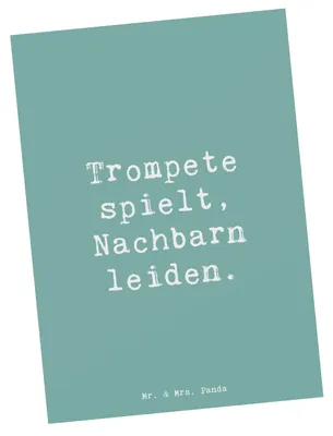 Produktbild von Mr. & Mrs. Panda Postkarte Spruch Trompete Freude - Meeresbrise - Geschenk, Postkarten, Blasinstrumente, laut, Ansichtskarten, Ansichtskarte, Musikerleben, Musiker, Musik