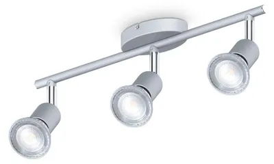 Image de B.K.Licht plafonnier 3 spots orientables 3x5W GU10 barre spots plafond salon salle à manger cuisine couloir lumière blanche neutre 4000K titane